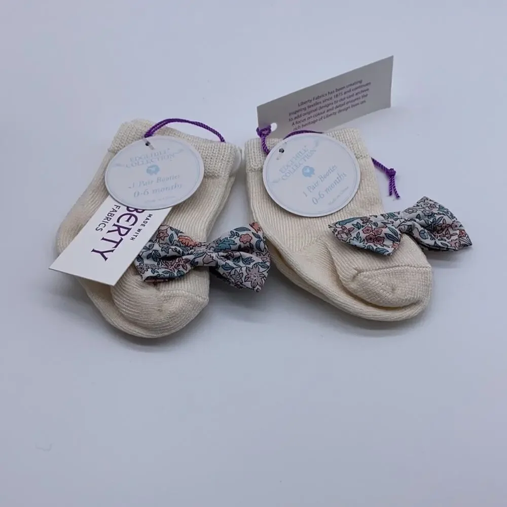 2 Pack Edgehill Collection Liberty of London Bow Crew Sock Size 0-6 mo…